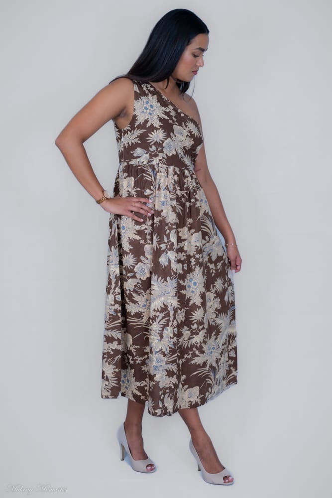 Cocoa One Shoulder Midi Dress Fusion Creations