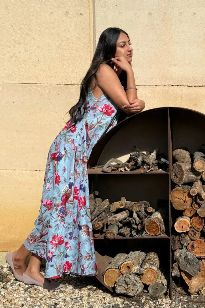 Ripple Maxi Dress | blue maxi