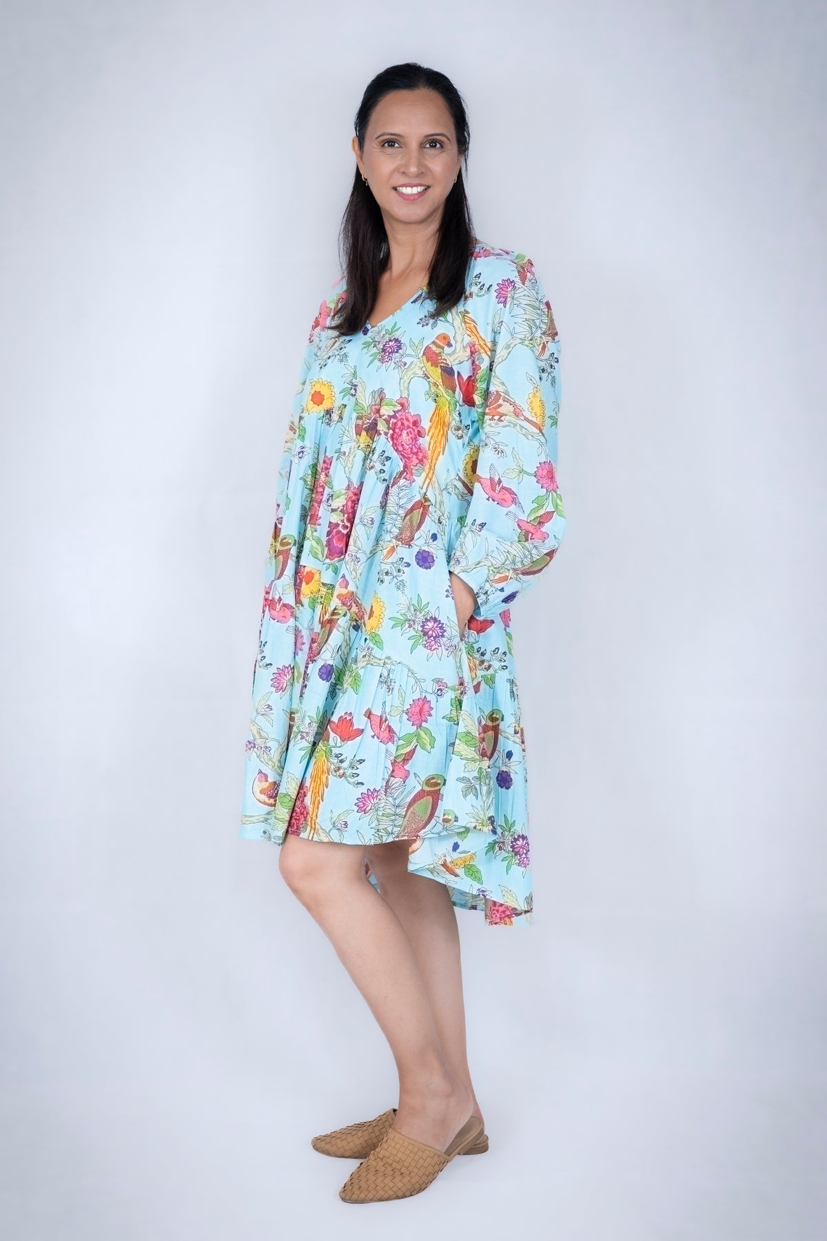 blue colourful dress Fusion Creations
