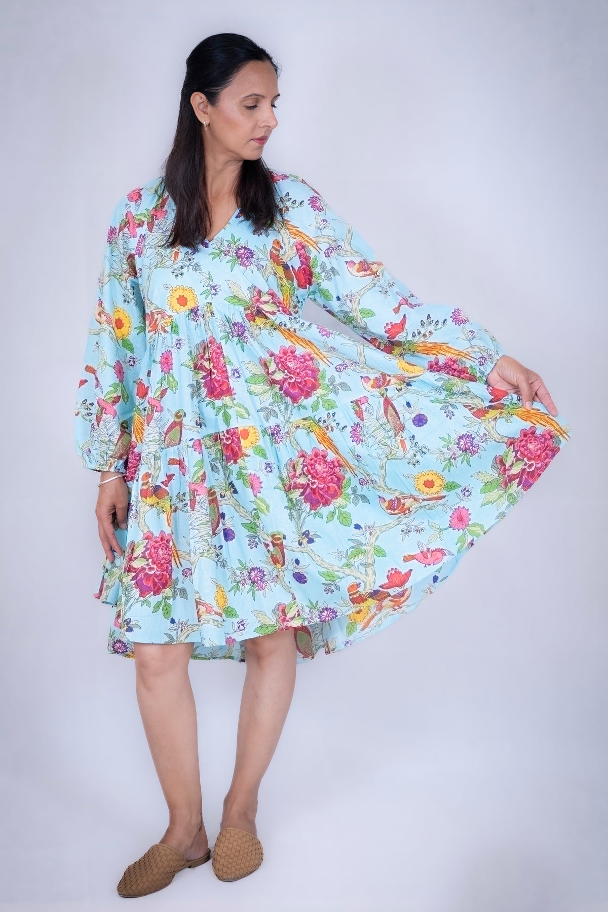 blue colourful dress Fusion Creations