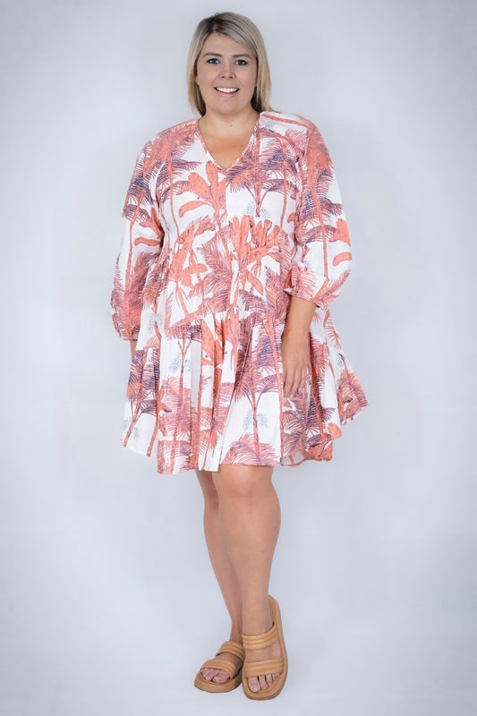 palm pink dress Fusion Creations